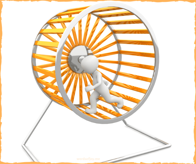 man running on hamster wheel - attentive - when you need to get off the hamster wheel @wordsofjoy.me