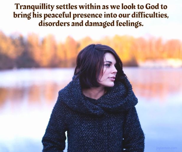 tranquillity - autumn trees - lake -woman - tranquillity settles within quote (C) joylenton @joylenton.com