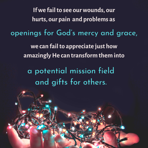 ripple - open hands with bright lights - If we fail to see our wounds quote (C) joylenton @joylenton.com