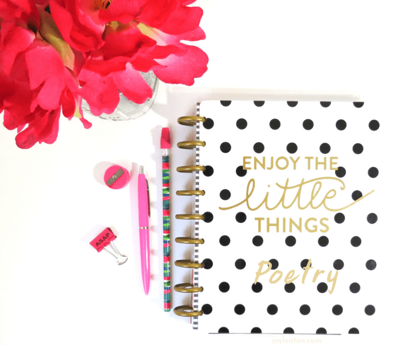 poem - journal - pen - flower - indulging in lyrical storytelling @joylenton.com